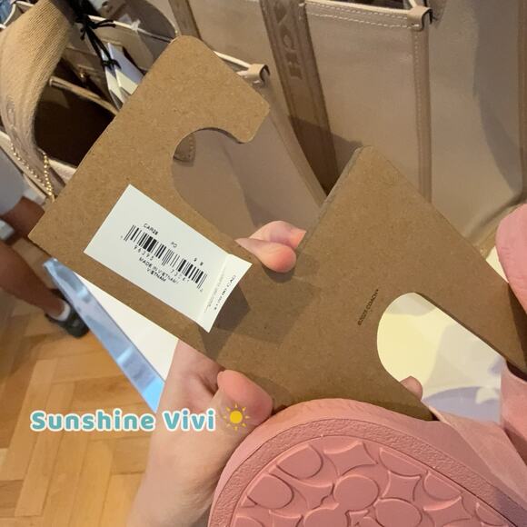 New Coach women Udele Sport Slide Signature Canvas CAR28 Powder Pink US 10 - Picture 4 of 9